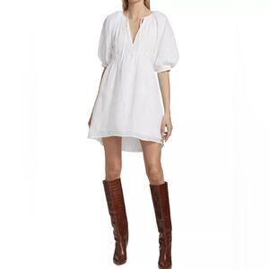 NWT FRAME White Eyelet Puff Sleeve Dress - size Large